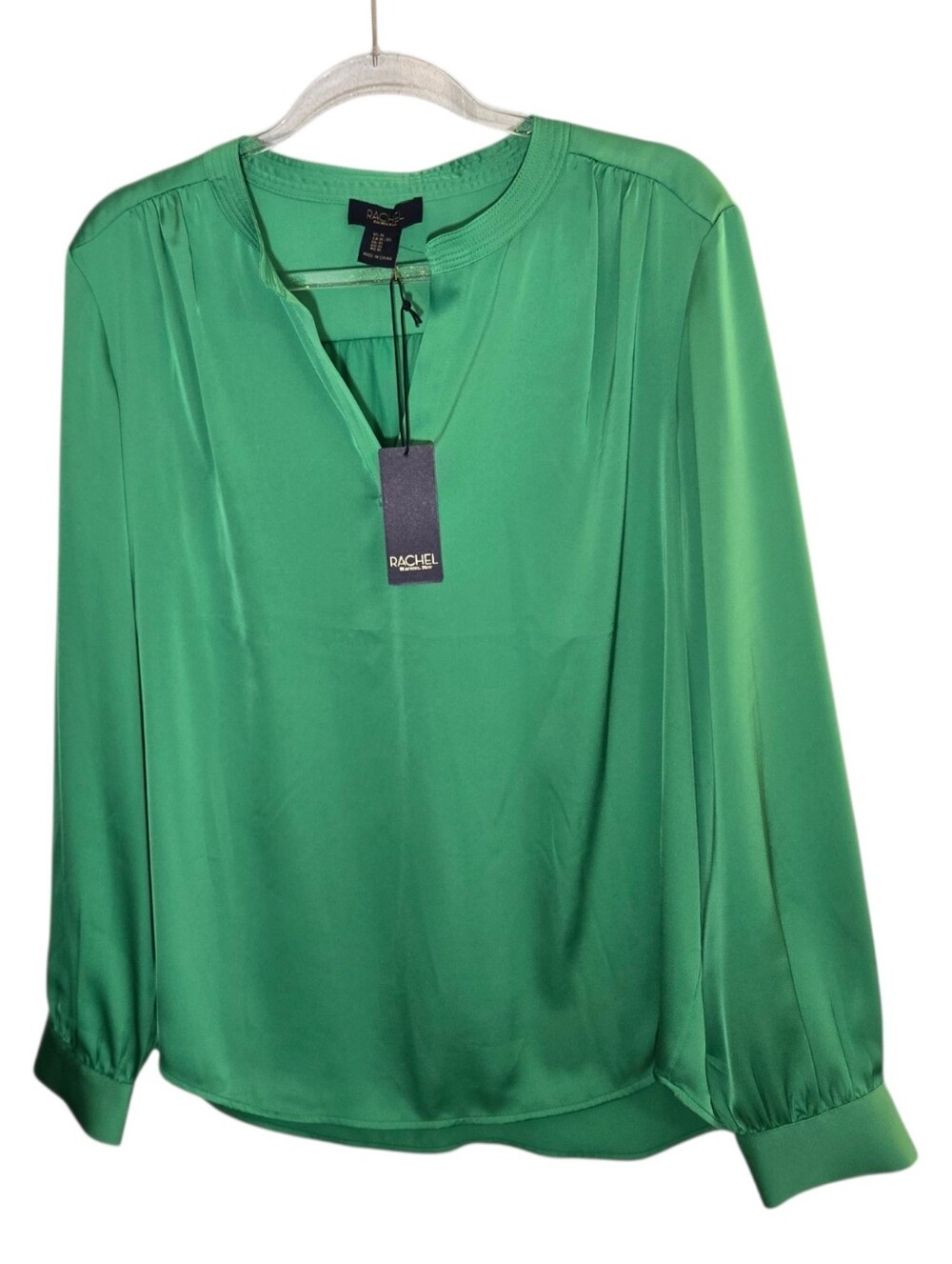 NWT Green Satin Blouse